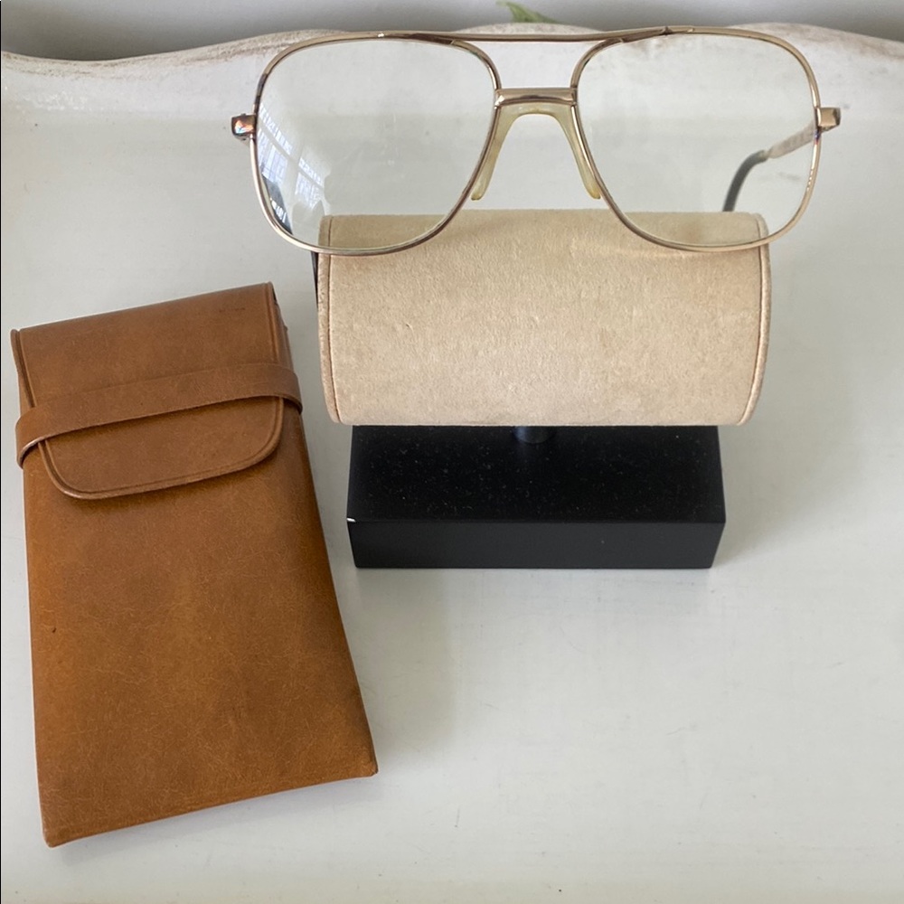 Vintage Sferoflex Aviator Oversize Men’s Goldtone Eyeglasses - Made in Italy.